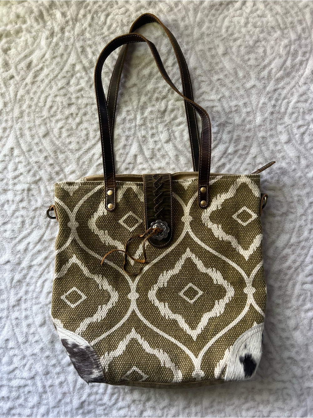 Myra Canvas & Leather Aesthetic Shoulder Bag S-2809